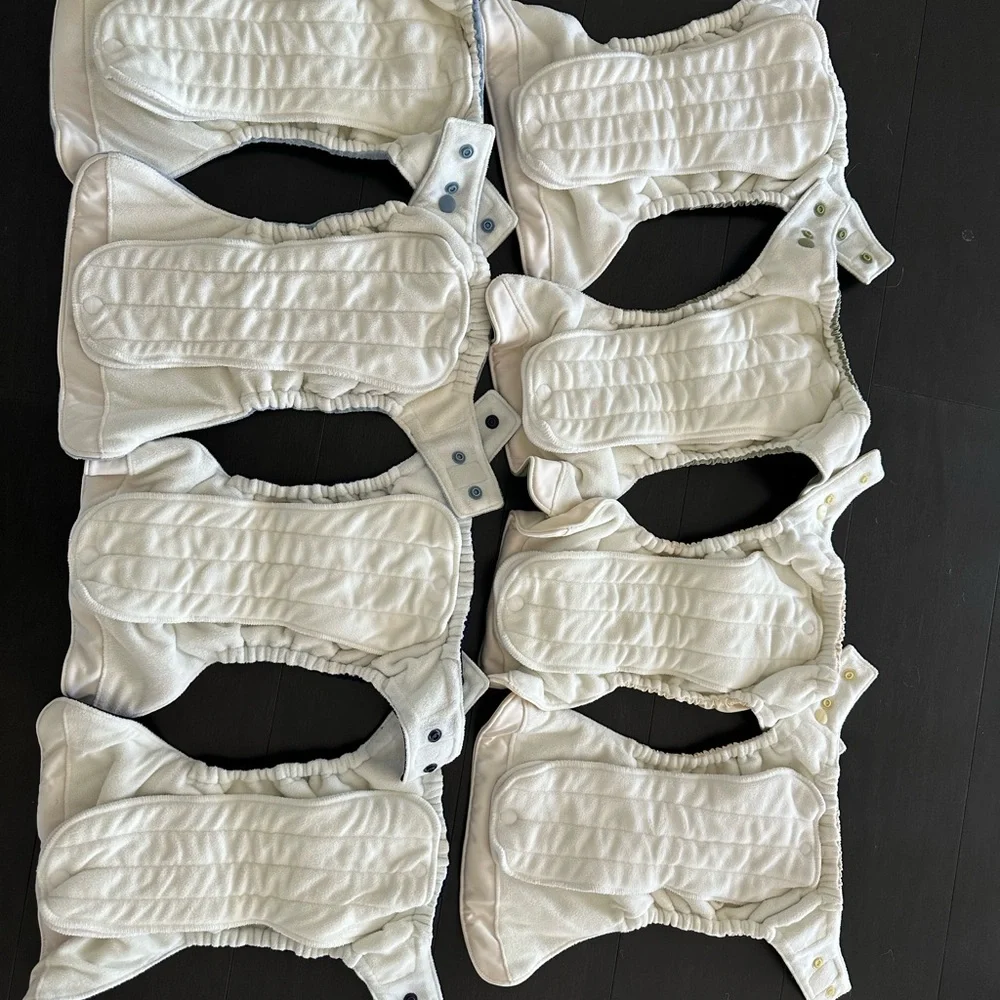 Reusable Cloth Diaper Cover Bundle - Navy, Cream, Light Blue, Sage